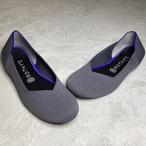 Rothys The Flat Charcoal Grey Round Toe Ballet Flats Womens 9.5 Sustainable